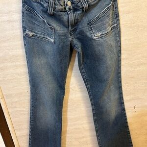 Marciano Blue Slight Flare/ Boot Cut Jeans with Natural Fading